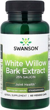Swanson, Weißweidenrindenextrakt, 500 mg, 60 pflanzliche Kapseln