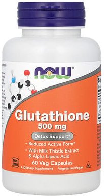 NOW Foods, Glutathion, 500 mg, 60 pflanzliche Kapseln
