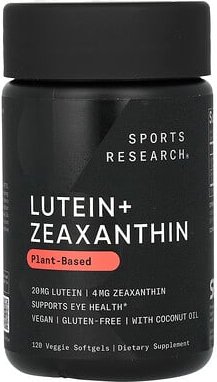 Thumbnail - Sports Research, Lutein + Zeaxanthin, Lutein + Zeaxanthin auf pflanzlicher Basis, 120 pflanzliche Weichkapseln