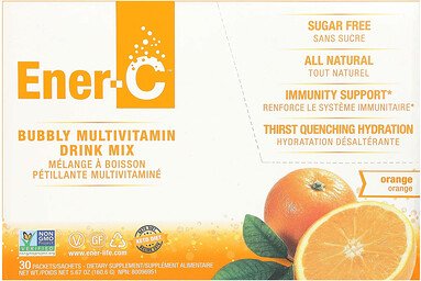 Ener-C, Bubbly Multivitamin Drink Mix, Bubbly Multivitamin Drink Mix, zuckerfrei, Orange, 1.000 mg, 30 Päckchen, je 5,35...