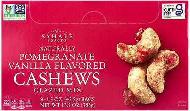 Sahale Snacks, Glazed Mix, Naturally Pomegranate Vanilla Cashews, glasierte Mischung, natürlich Granatapfel-Vanille-Cash...