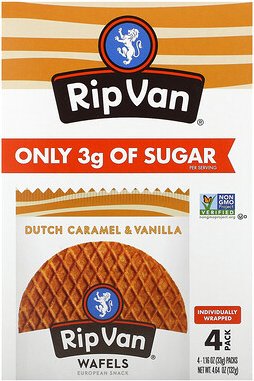 Rip Van Wafels, Holländisches Karamell und Vanille, 4er-Pack, je 33 g (1,16 oz.)