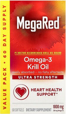Schiff, MegaRed, Überlegenes Omega-3 Krillöl, Ultra stark, 1.000 mg, 60 Weichkapseln