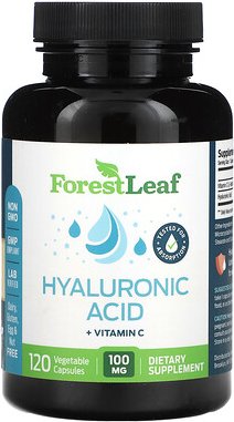 Forest Leaf, Hyaluronic Acid, Hyaluronsäure, 100 mg, 120 pflanzliche Kapseln