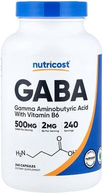 Nutricost, GABA with Vitamin B6, GABA mit Vitamin B6, 240 Kapseln