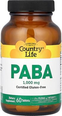 Country Life, PABA, 1.000 mg, 60 Tabletten