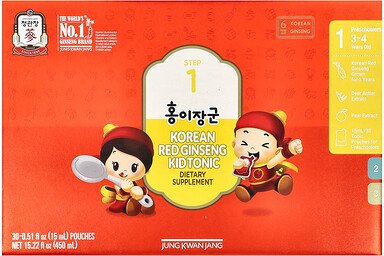 JungKwanJang, Korean Red Ginseng Kid Tonic, koreanischer roter Ginseng für Kinder, Schritt 1, 3–4 Jahre, 30 Beutel, 15 m...