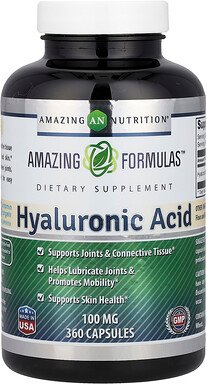 Amazing Nutrition, Hyaluronic Acid, Hyaluronsäure, 100 mg, 360 Kapseln
