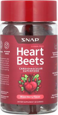Snap Supplements, Heart Beets, Mixed Berry, rote Bete, gemischte Beeren, 60 Fruchtgummis