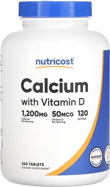 Nutricost, Calcium mit Vitamin D, 240 Tabletten