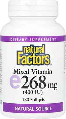 Natural Factors, Mixed Vitamin E, gemischtes Vitamin E, 268 mg (400 IU), 180 Weichkapseln