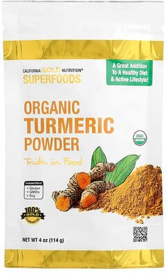 California Gold Nutrition, Superfoods, Organic Turmeric Powder, Bio-Kurkumapulver, 114 g (4 oz.)