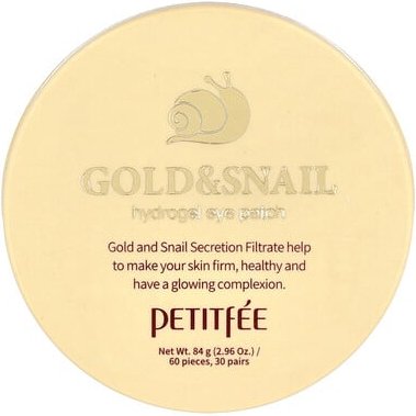 Petitfee, Gold & Snail Hydrogel Eye Patch, Hydrogel-Augenpads, 60 Augenpads