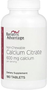 Bariatric Advantage, Non-Chewable Calcium Citrate, nicht kaubares Calciumcitrat, 180 Tabletten