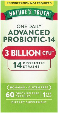 Nature's Truth, One Daily Advanced Probiotic-14, fortschrittliches Probiotikum-14, 3 Milliarden KBE, 60 Kapseln mit schn...