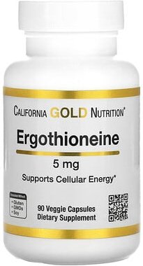 California Gold Nutrition, Ergothioneine, Ergothionein, 5 mg, 90 pflanzliche Kapseln