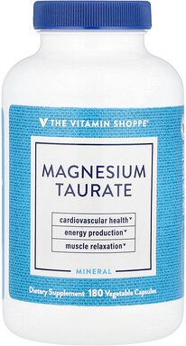 The Vitamin Shoppe, Magnesium Taurate, Magnesiumtaurat, 180 pflanzliche Kapseln (62,5 mg pro Kapsel)