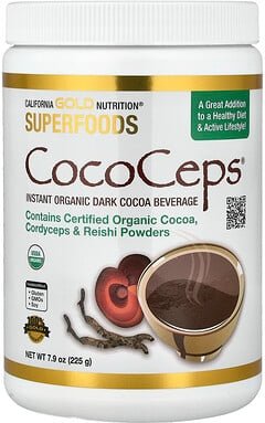 California Gold Nutrition, Superfoods, CocoCeps, Bio-Kakao, Cordyceps und Reishi, 225 g (7,93 oz.)