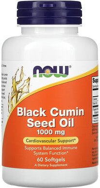 NOW Foods, Black Cumin Seed Oil, Schwarzkümmelöl, 1.000 mg, 60 Weichkapseln