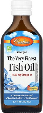 Carlson, Norwegian, The Very Finest Fish Oil, feines Fischöl, Pfirsichgeschmack, 200 ml (6,7 fl. oz.)