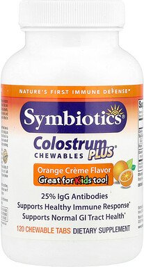 Symbiotics, Colostrum Plus, Orangencremegeschmack, 120 kaubare Tabletten