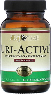 LifeTime Vitamins, Uri-Active, Cranberry-Konzentrat-Formel mit D-Mannose, 60 vegetarische Kapseln