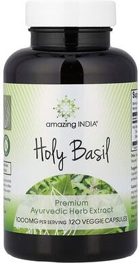 Amazing India, Holy Basil, Heiliges Basilikum, 120 vegetarische Kapseln (500 mg pro Kapsel)