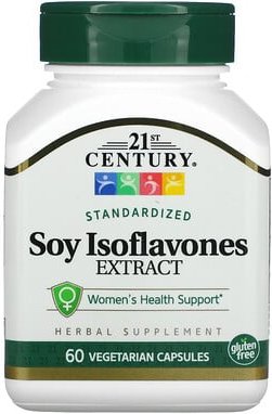 21st Century, Soy Isoflavones Extract, Soja-Isoflavone-Extrakt, standardisiert, 60 pflanzliche Kapseln (50 mg pro Kapsel...