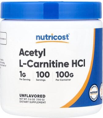 Nutricost, Acetyl L-Carnitine HCl, Acetyl L-Carnitin HCl, geschmacksneutral, 100 g (3,6 oz.)