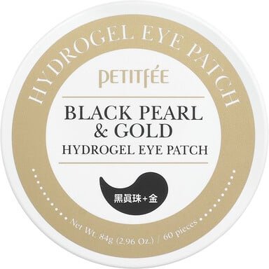 Petitfee, Black Pearl & Gold Hydrogel Eye Patch, Hydrogel-Augenpads mit schwarzen Perlen und Gold, 60 Stück, 84 g (2,96 ...