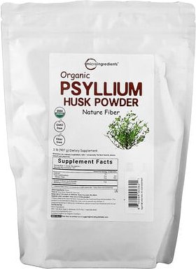 Micro Ingredients, Organic Psyllium Husk Powder, Bio-Flohsamenschalenpulver, 907 g (2 lb.)