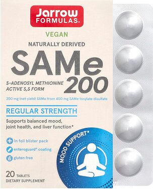 Jarrow Formulas, SAMe 200, 200 mg, 20 Tabletten