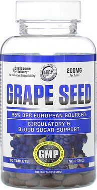 Hi Tech Pharmaceuticals, Traubenkerne, 200 mg, 90 Tabletten