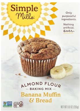 Thumbnail - Simple Mills, Natürlich glutenfrei, Mandelmehl-Mischung, Bananen-Muffin & Brot, 255 g