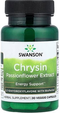 Swanson, Chrysin, Ergänzungsmittel mit Chrysin, 30 pflanzliche Kapseln