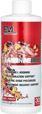 EVLution Nutrition, L-Arginine 1000, L-Arginin 1000, Fruchtpunsch, 1.000 mg, 300 ml (10,14 fl. oz.)