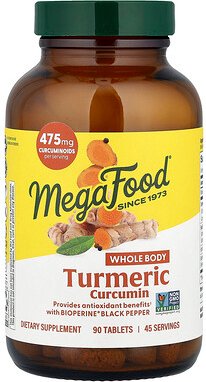 MegaFood, Turmeric Curcumin, Kurkuma-Curcumin, 90 Tabletten