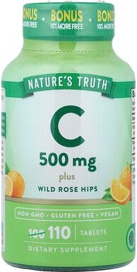 Nature's Truth, Vitamin C Plus Wild Rose Hips, Wildrosen-Hagebutten, 110 Tabletten