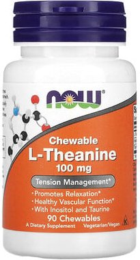 NOW Foods, L-Theanin, Kautabletten, 100 mg, 90 Kautabletten