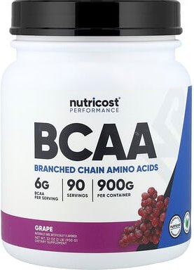 Thumbnail - Nutricost, Performance, BCAA, Traube, 900 g (2 lb.)