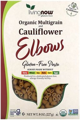 NOW Foods, Bio-Mehrkorn- und Blumenkohl-Ellbogen, glutenfrei, 227 g (8 oz.)