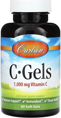 Carlson, C-Gels, Vitamin C, 1.000 mg, 60 Weichkapseln