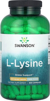 Swanson, L-Lysine, L-Lysin, 500 mg, 300 Kapseln