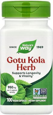 Nature's Way, Gotu Kola Herb, Indischer Wassernabel, 100 vegane Kapseln (475 mg pro Kapsel)