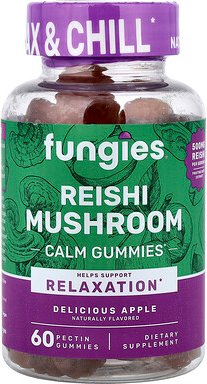 Fungies, Reishi Mushroom Calm Gummies, beruhigende Fruchtgummis mit Reishi-Pilzen, leckerer Apfel, 60 Pektin-Fruchtgummi...