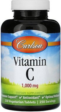 Carlson, Vitamin C, 1.000 mg, 250 pflanzliche Tabletten