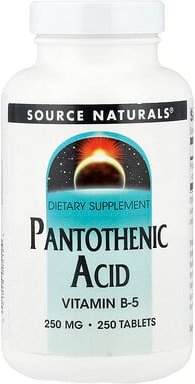 Source Naturals, Pantothenic Acid, Pantothensäure, 250 mg, 250 Tabletten