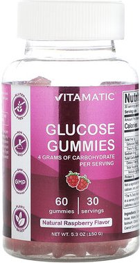 Vitamatic, Glucose-Fruchtgummis, natürliche Himbeere, 60 Fruchtgummis, 150 g (5,3 oz.)