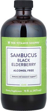 The Vitamin Shoppe, Sambucus Black Elderberry, Holunder, alkoholfrei, 473 ml (16 fl. oz.)