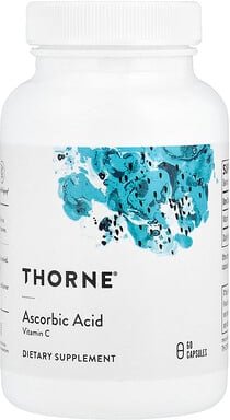 Thorne, Ascorbic Acid, Ascorbinsäure, Vitamin C, 60 Kapseln (1.000 mg pro Kapsel)